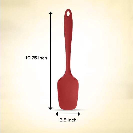 Mrs. Anderson’s Baking Silicone Spoon-Shaped Spatula, Flexible And Nonstick, One-Piece Design, Red, For Mixing, Folding, Scraping, Baking, And Cooking