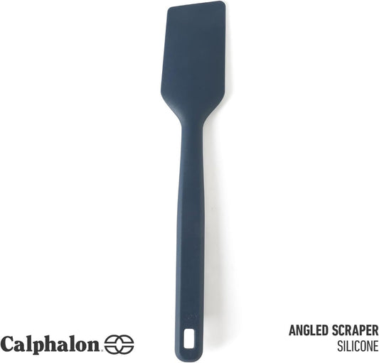 Calphalon Prime Silicone Scraper, Flexible Kitchen Scraper Spatula for Baking, Mixing & Nonstick Cookware, Heat-Resistant Durable Scraping Tool with Ergonomic Handle, Navy