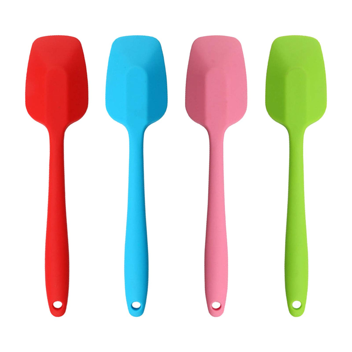 MOACC Silicone Spatulas, 8.2 inch Small Rubber Spoon Spatula Heat Resistant Seamless One Piece Design Non-Stick Spoonula Flexible Scrapers Baking Mixing Tool (6 Pcs)