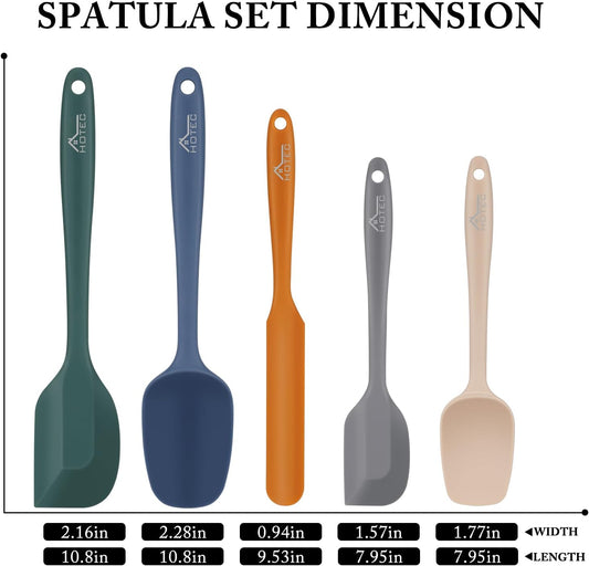 HOTEC Silicone Rubber Spatula Set, Neutral, Set of 5