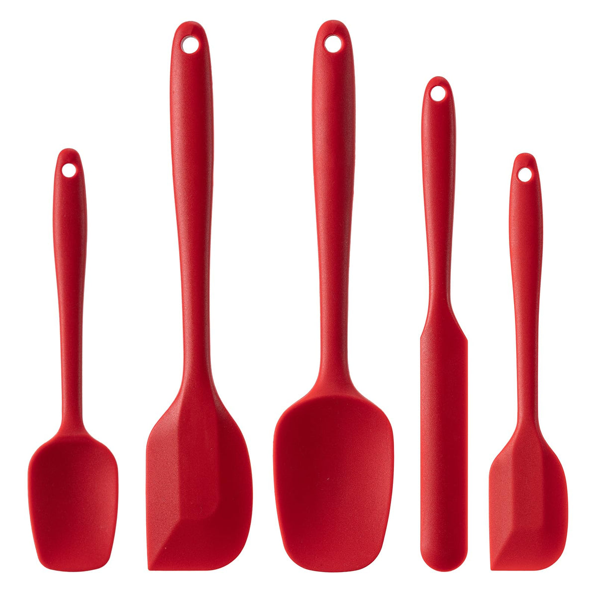 Silicone Spatula Set,5 Piece Food Grade Rubber Spatulas,Multicolor
