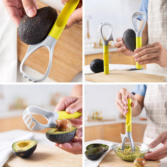 Avocado Pitters, Avocado Cutter, 3-In-1 Avocado Slicer, Reusable Avocado Masher with Comfortable Handle, Multi-Function Avocado Tool 8.4x2.7x1.3inch