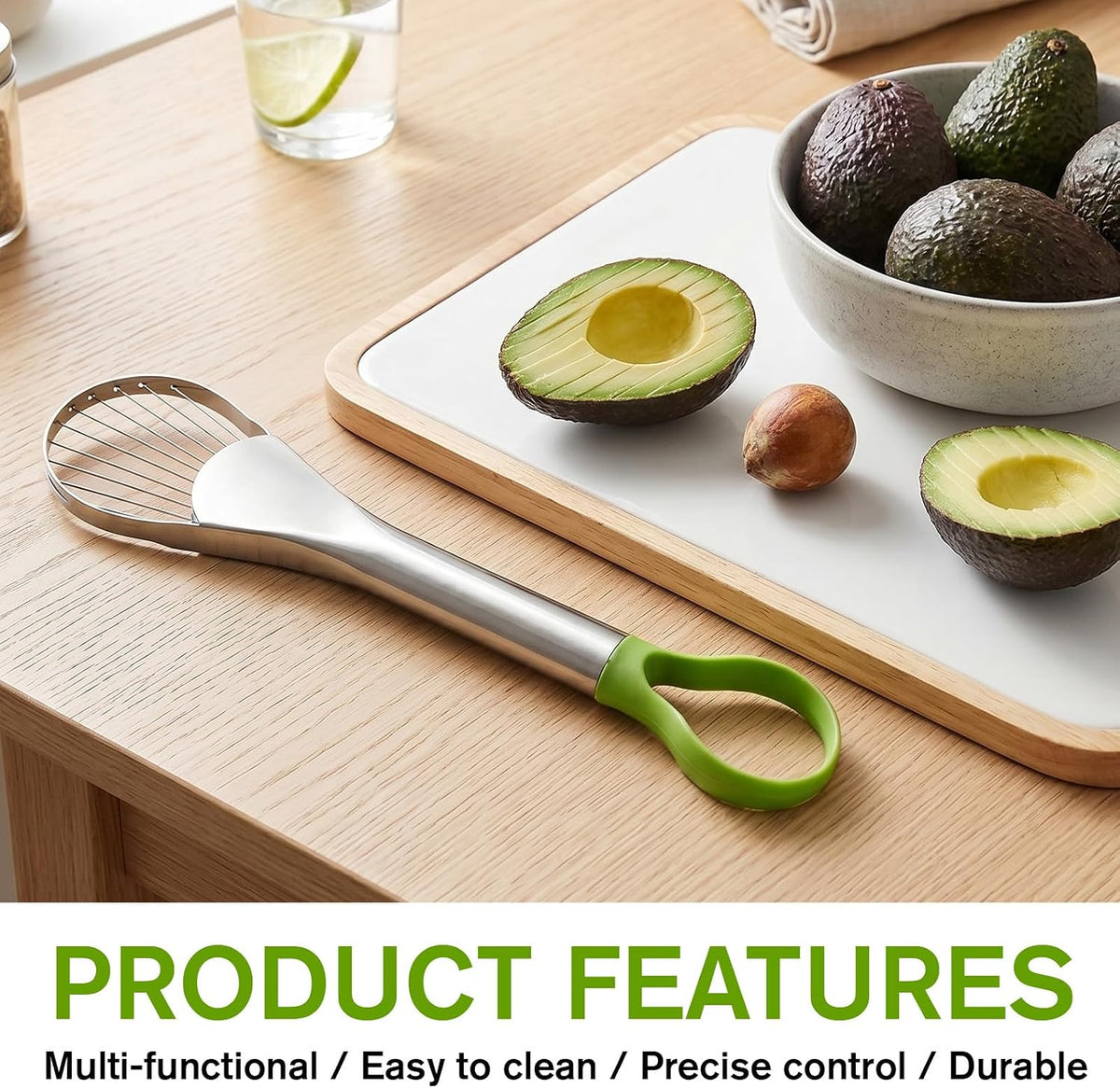 Avocado Slicer Tool, 3-in-1 Stainless Steel Avocado Slicer Tool