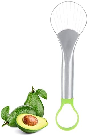 Avocado Slicer Multifunctional Kitchen 2 in 1 Fruit Avocado Cutter Core Separator Knife Tool Avocado Cutter Tool Slicer Masher Pitter Peeler for Home Kitchen