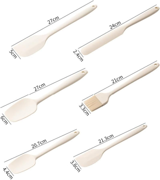 6 Pieces Silicone Spatula Set, Food Grade Rubber Spatula with Ergonomic Grip, Rubber Spatulas Silicone Heat Resistant Spatula Set for Kitchen Use, BPA Free Dishwasher Safe, Blue