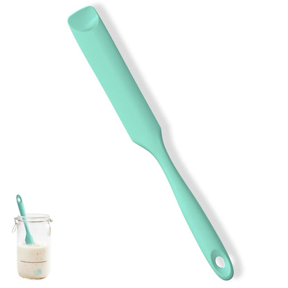 U-Taste Skinny Silicone Jar Spatula Scraper, 10in Sourdough Tool, Black