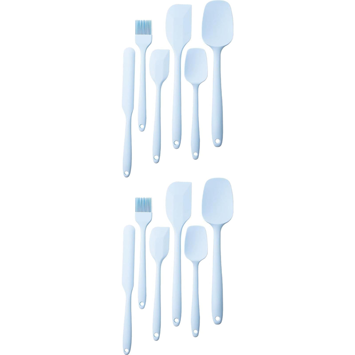 6 Pieces Silicone Spatula Set, Food Grade Rubber Spatula with Ergonomic Grip, Rubber Spatulas Silicone Heat Resistant Spatula Set for Kitchen Use, BPA Free Dishwasher Safe, Blue