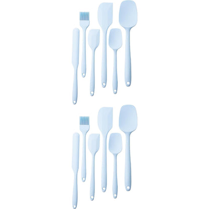6 Pieces Silicone Spatula Set, Food Grade Rubber Spatula with Ergonomic Grip, Rubber Spatulas Silicone Heat Resistant Spatula Set for Kitchen Use, BPA Free Dishwasher Safe, Blue