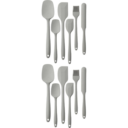 6 Pieces Silicone Spatula Set, Food Grade Rubber Spatula with Ergonomic Grip, Rubber Spatulas Silicone Heat Resistant Spatula Set for Kitchen Use, BPA Free Dishwasher Safe, Blue