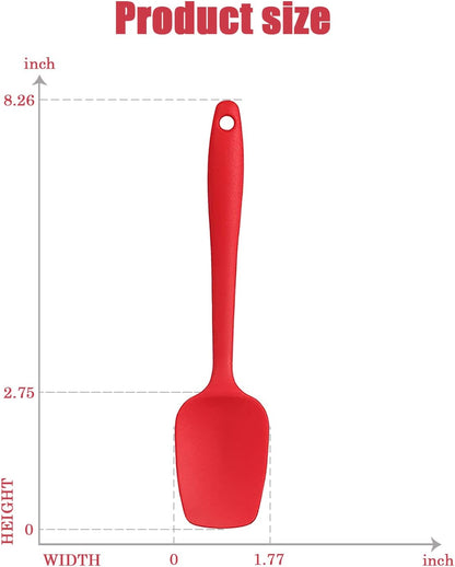 Silicone Spatula Set, Rubber Spoon Spatula for Baking, Heat Resistant Cooking Utensil, Flexible Silicone Spoon Baking Mixing Tool Cooking Gadget (4-Piece)