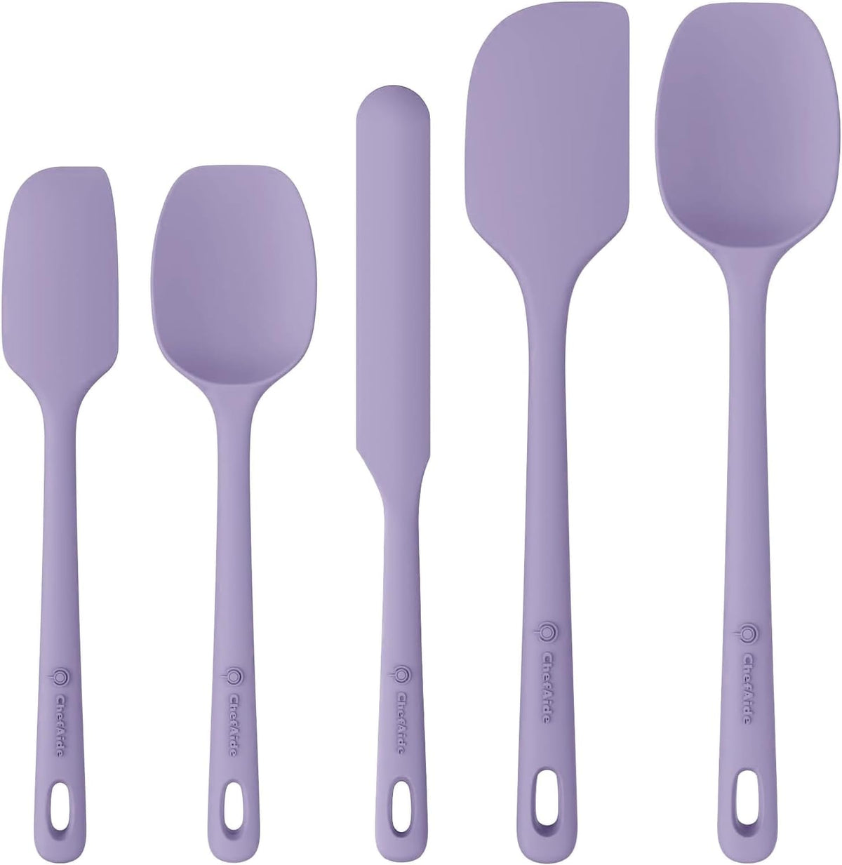 ChefAide 5 Pieces Silicone Spatulas Set, Heat Resistant Rubber Spatula