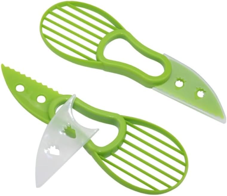 Avocado Cutter Tool, 2 Piece Multifunctional, 3-in-1 Avocado Slicer, Kitchen Gadget, Perfect for Mashing Avocados, Enucleation and Making Guacamole, PP Material