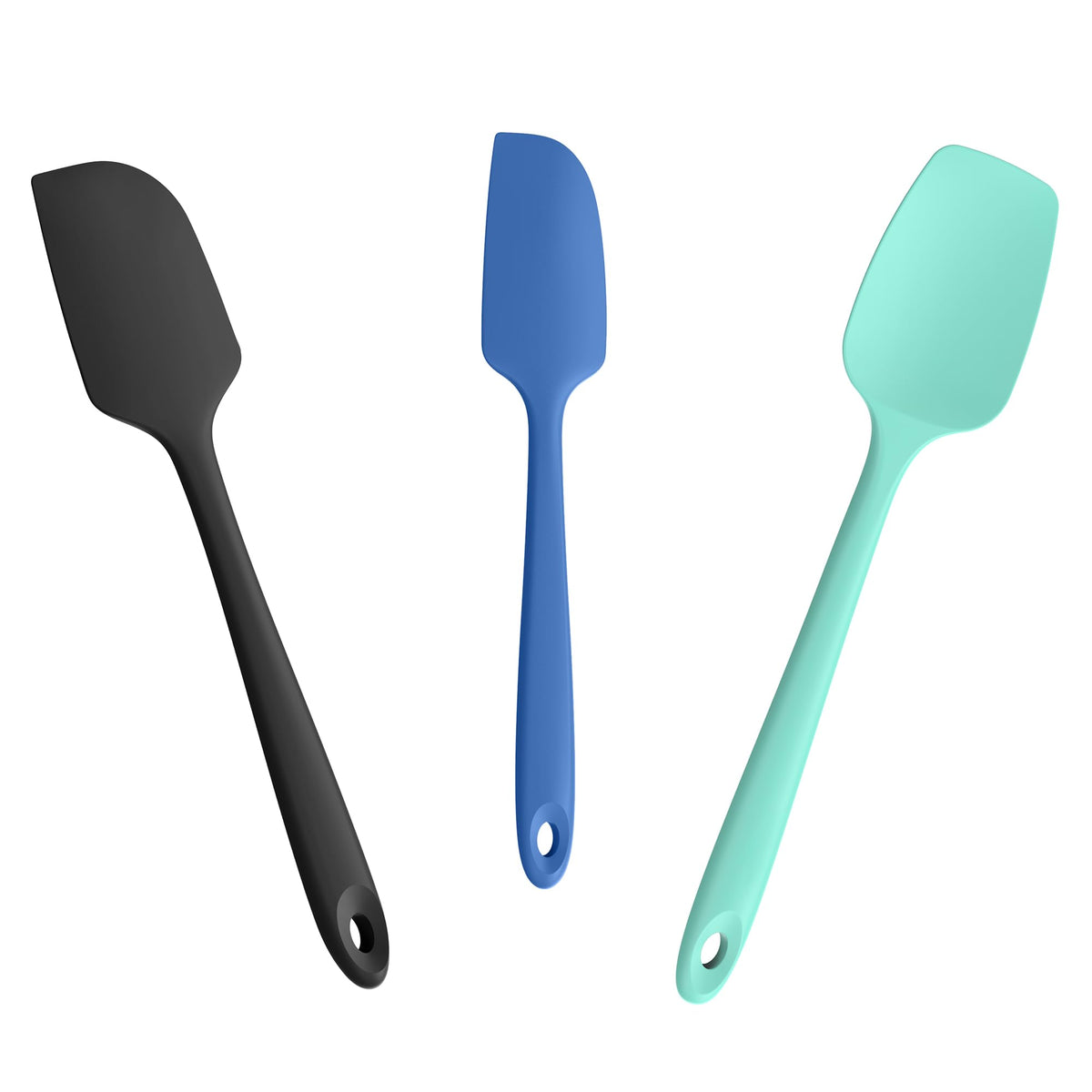 Doosu 600°F Heat Resistant Silicone Spatula Scrapers (Set of 4, Multi-3)