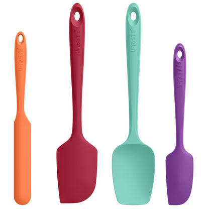U-Taste Silicone Spatula Set 600°F High Heat Resistant, 4-Pcs, Multicolor