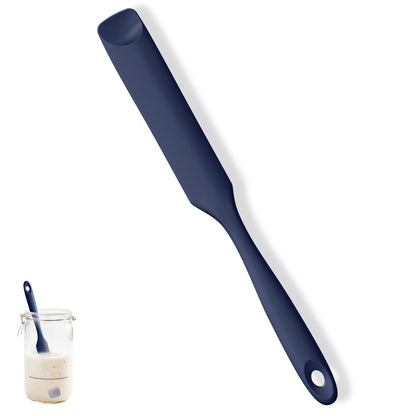 U-Taste Skinny Silicone Jar Spatula Scraper, 10in Sourdough Tool, Black