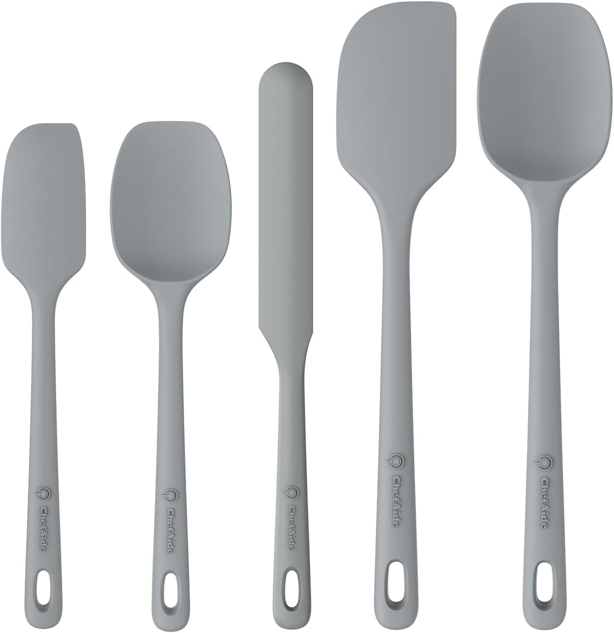 ChefAide 5 Pieces Silicone Spatulas Set, Heat Resistant Rubber Spatula