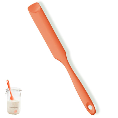 U-Taste Skinny Silicone Jar Spatula Scraper, 10in Sourdough Tool, Black