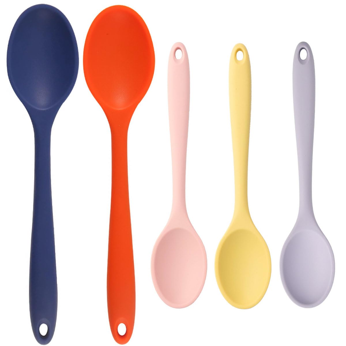 2 Pcs Silicone Spoons,Heat Resistant Mixing Spoons,10in