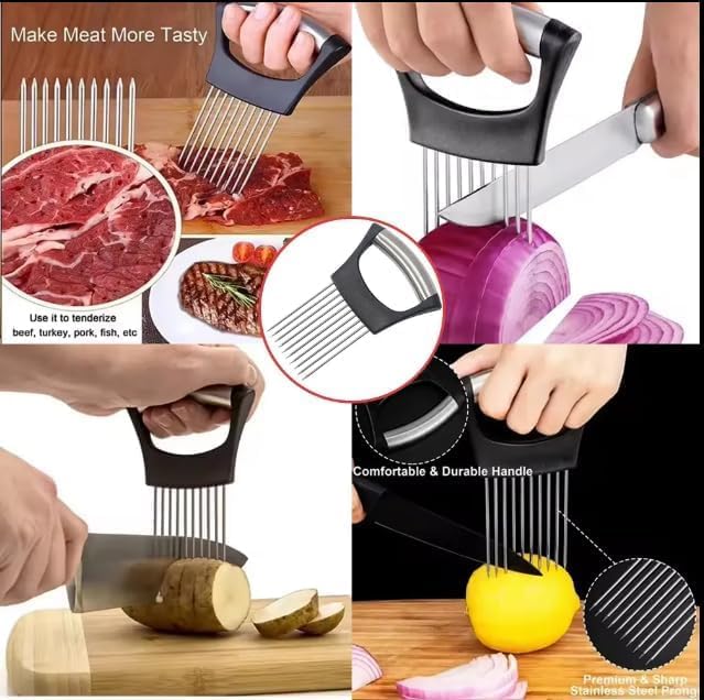 Onion Holder for, Lemon Slicer Onion Cutter for Slicing, Vegetable Cutter for Potato and Tomato, Avocados, Eggs, Food Slicer Assistant Tool for Slicing Fruit Lemon and Meat