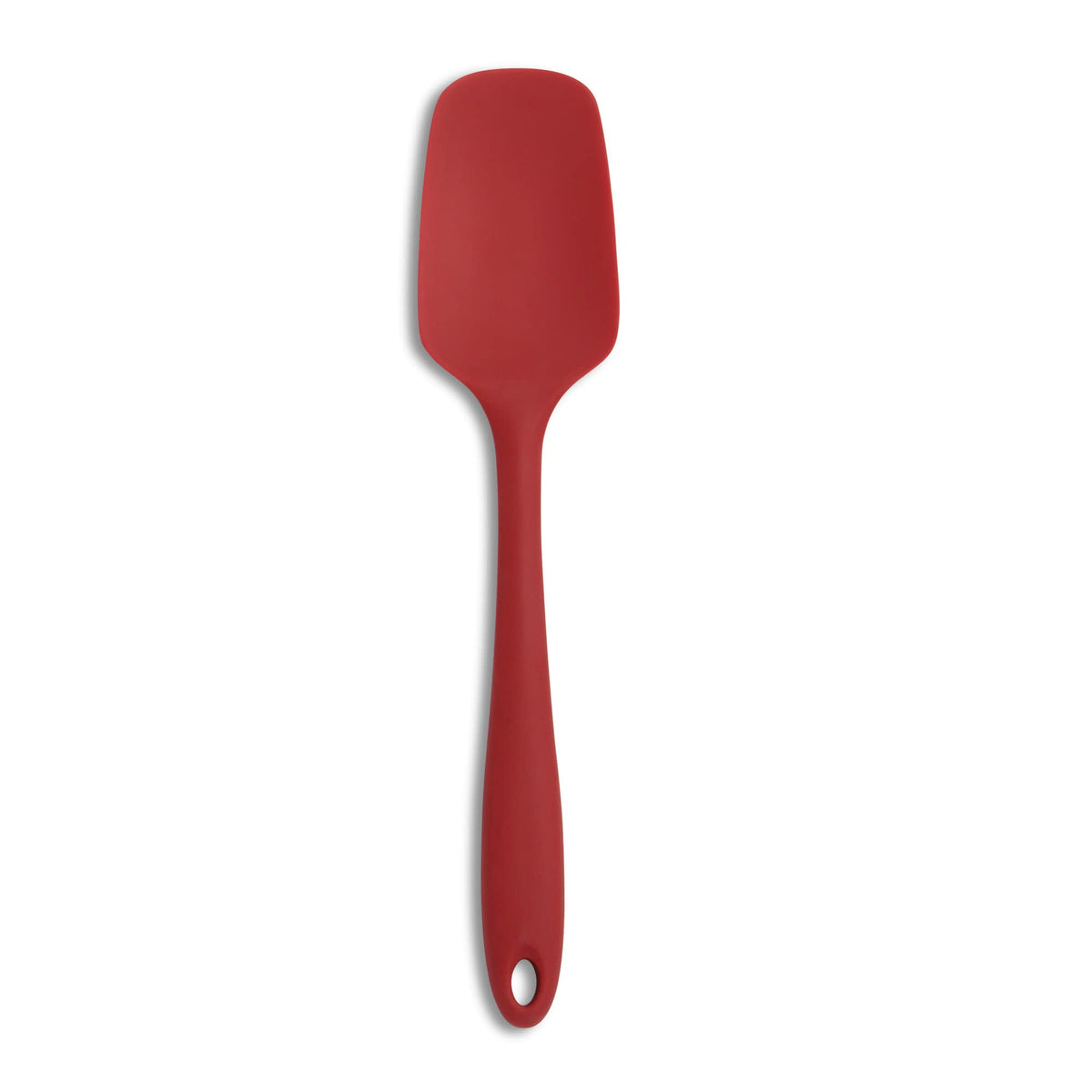 Mrs. Anderson’s Baking Silicone Spoon-Shaped Spatula, Flexible And Nonstick, One-Piece Design, Red, For Mixing, Folding, Scraping, Baking, And Cooking