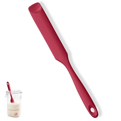 U-Taste Skinny Silicone Jar Spatula Scraper, 10in Sourdough Tool, Black