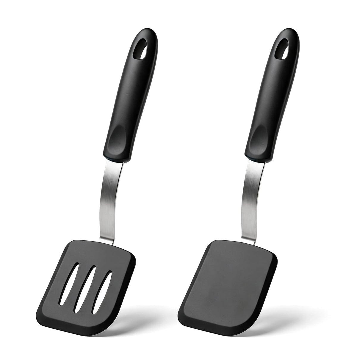 2 Pcs Mini Silicone Cookie Brownie Spatula,Solid Flat,Green