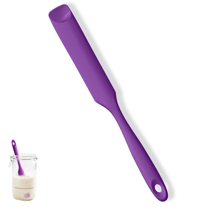 U-Taste Skinny Silicone Jar Spatula Scraper, 10in Sourdough Tool, Black