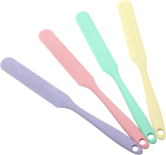 4 Pcs Silicone Jar Spatula, Small Scraper Skinny Spreader for Jars