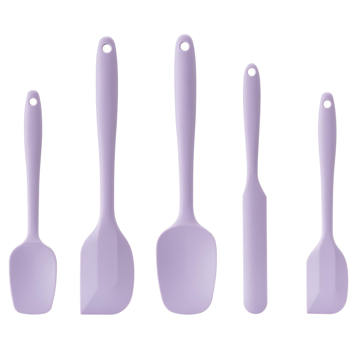 Silicone Spatula Set,5 Piece Food Grade Rubber Spatulas,Multicolor