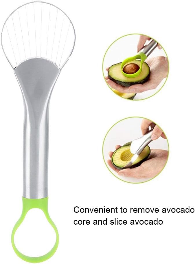 Avocado Slicer, Avocado Pit Remover Cutter Peeler Stainless Steel Avocado Slicer and Pitter Tool Multifunctional 2 in 1 Fruit Avocado SlicerTool