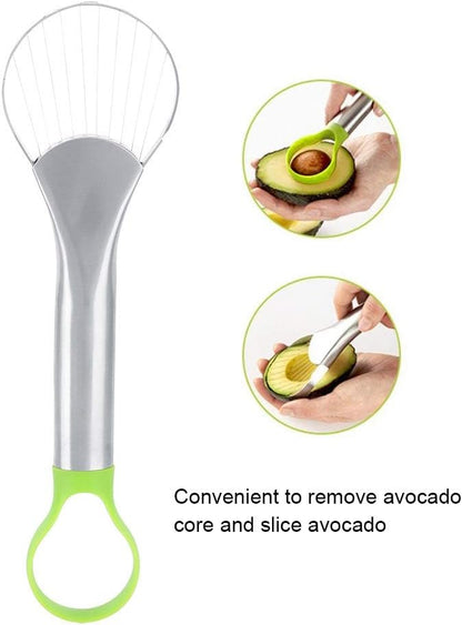 Avocado Slicer, Avocado Pit Remover Cutter Peeler Stainless Steel Avocado Slicer and Pitter Tool Multifunctional 2 in 1 Fruit Avocado SlicerTool