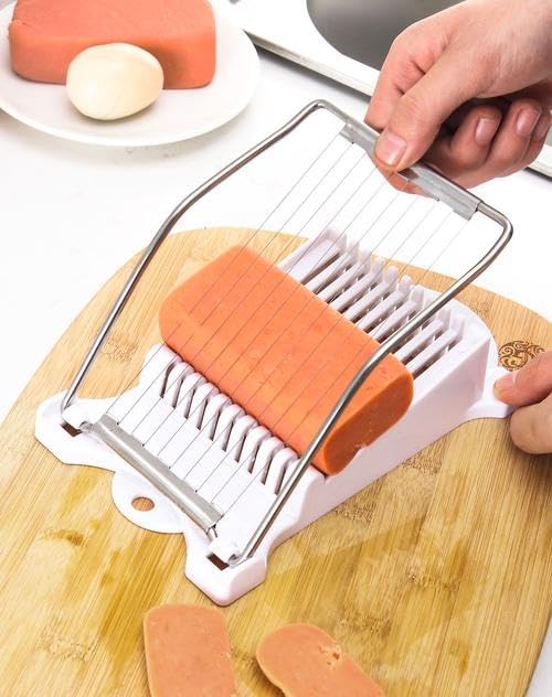 Luncheon Meat Slicer,Egg Cutter,Multi-Purpose Kitchen Tool for Bananas, Avocados, Soft Fruits,Vegetables Dishwasher Safe, Rust-Resistant Food Prep Accessories (Only Suits Soft Cheese,No Bony Foods)