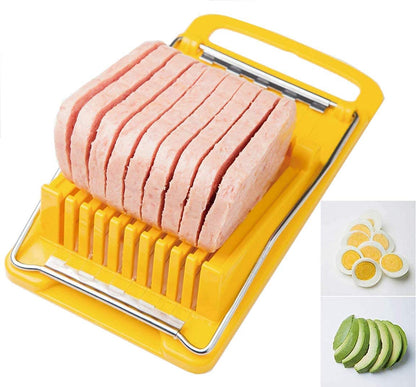 Luncheon Meat Slicer,Egg Cutter,Multi-Purpose Kitchen Tool for Bananas, Avocados, Soft Fruits,Vegetables Dishwasher Safe, Rust-Resistant Food Prep Accessories (Only Suits Soft Cheese,No Bony Foods)