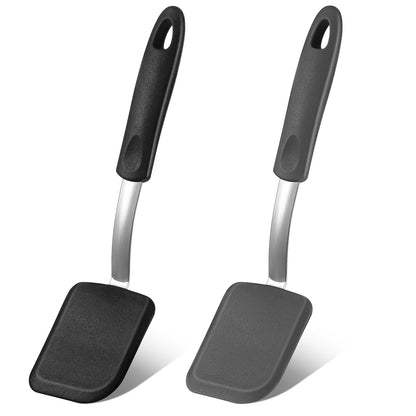 2 Pcs Mini Silicone Cookie Brownie Spatula,Solid Flat,Green