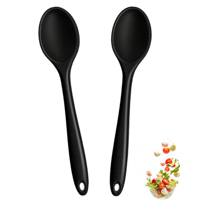 2 Pcs Silicone Spoons,Heat Resistant Mixing Spoons,10in