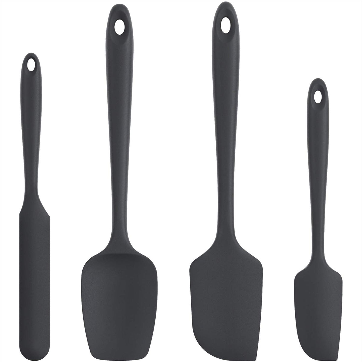U-Taste Silicone Spatula Set 600°F High Heat Resistant, 4-Pcs, Multicolor