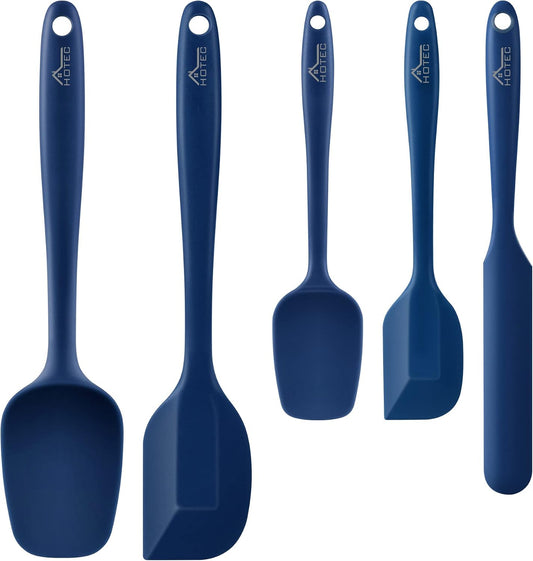 HOTEC Silicone Rubber BPA-Free Spatula Set, Set of 5, Classic Blue