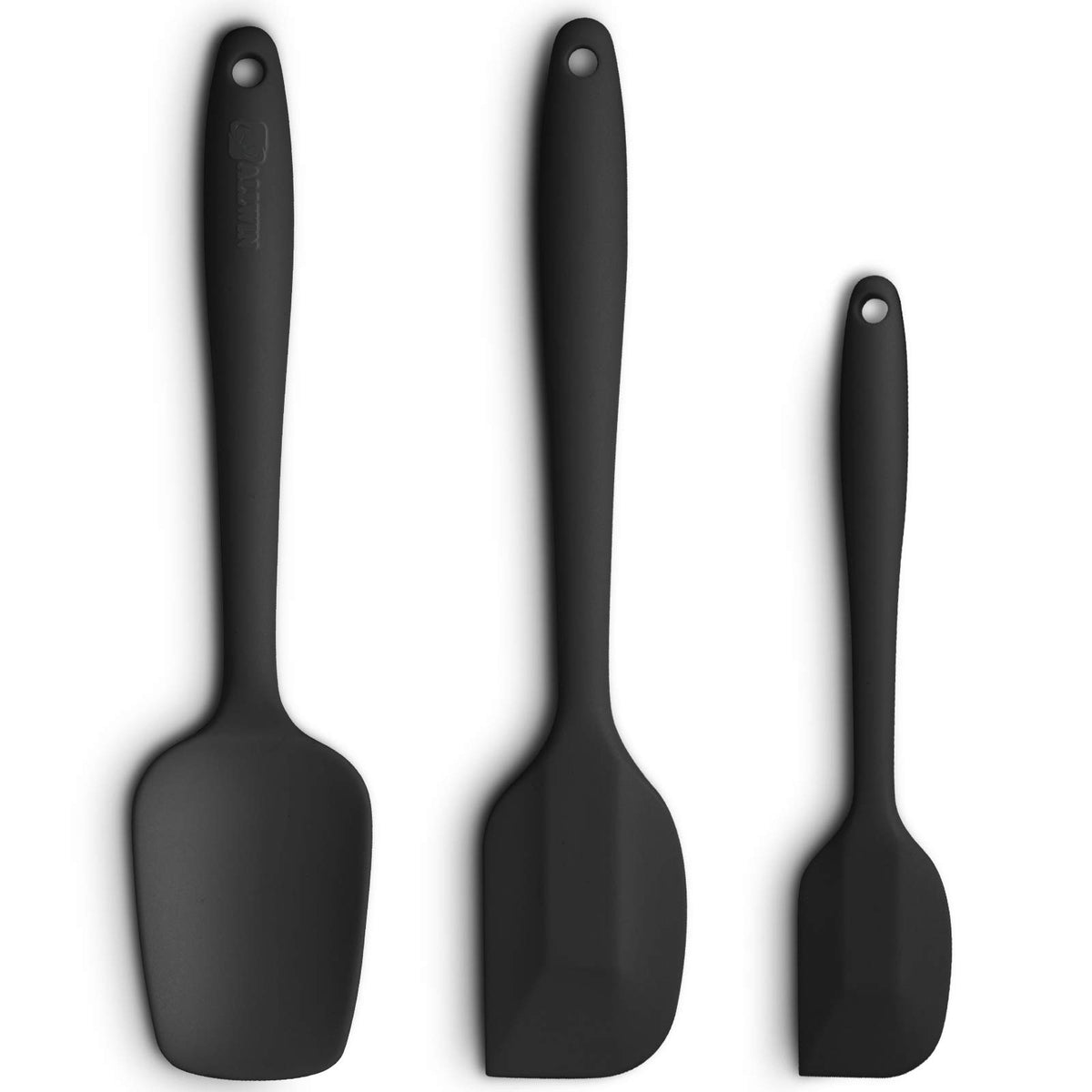 3-Piece Silicone Spatula Set, 600°F Heat Resistant, Black