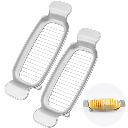 Butter & Cheese Slice Cutter - Stainless Steel Multipurpose Butter and Cheese Cutter Slicer for Evenly Slicing Butter Blocks, Cheeses, Eggs, Non-Stick，Compact & Portable for Home, BBQ, Camping