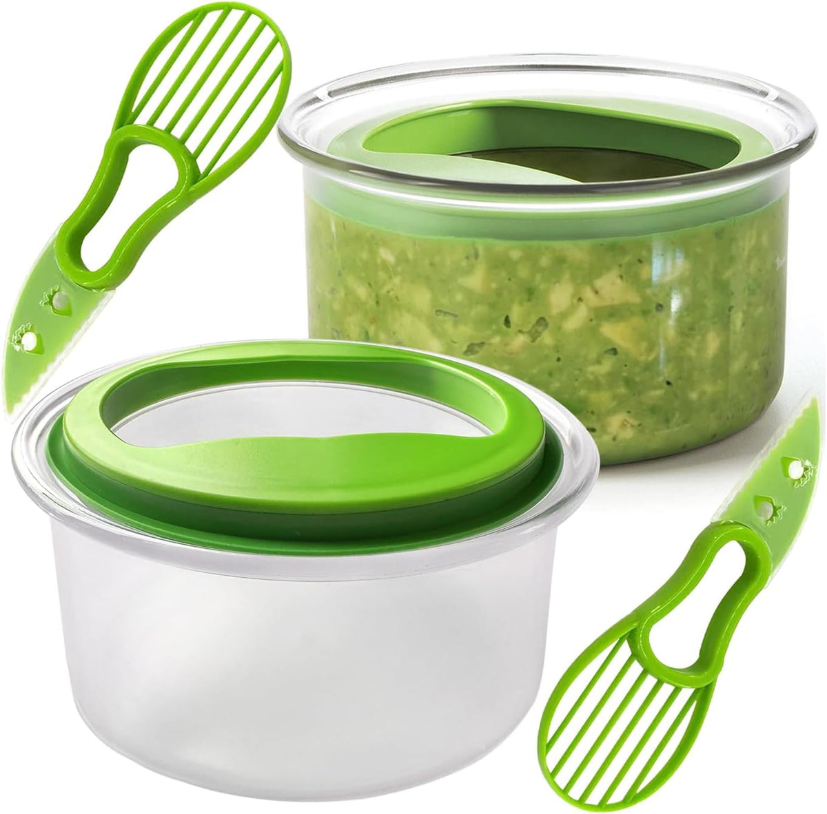 2 Pack Guacamole Keeper, 4-Cup For Guacamole, Fruit, Salad Storage