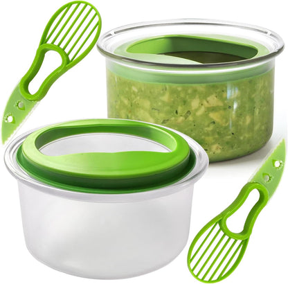 2 Pack Guacamole Keeper, 4-Cup For Guacamole, Fruit, Salad Storage