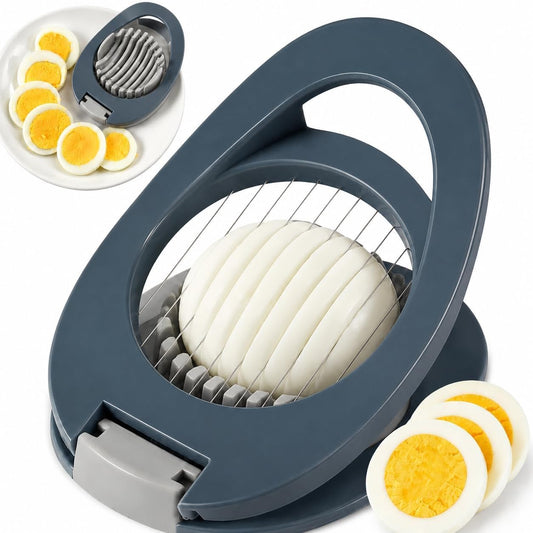 NOVANO Egg Slicer for Hard Boiled Eggs, Multi Function Stainless Steel Wire Egg Cutter, Egg Salad Maker, Fruit Slicer for Avocado, Strawberry, Kiwi Fruit
