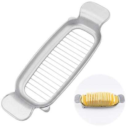 Butter & Cheese Slice Cutter - Stainless Steel Multipurpose Butter and Cheese Cutter Slicer for Evenly Slicing Butter Blocks, Cheeses, Eggs, Non-Stick，Compact & Portable for Home, BBQ, Camping