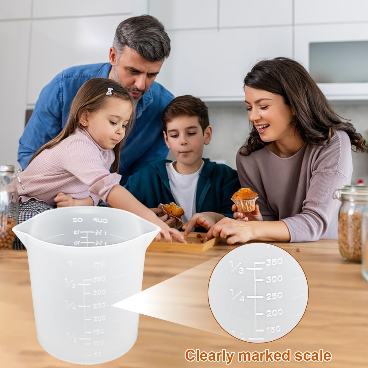 DanziX 3PCS Silicone Cups for Melting Chocolate, Silicone Chocolate Melting Cup Set with 100/250/350ml Capacity, Baking Tools for DIY Chocolate, Butter & Cream Mixing