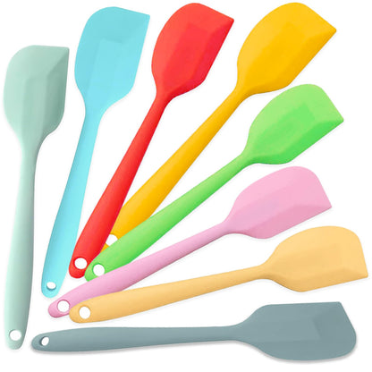 KAKAMINA Silicone Spatula Set, 8 Pack 11 Inch, Sturdy Steel Core