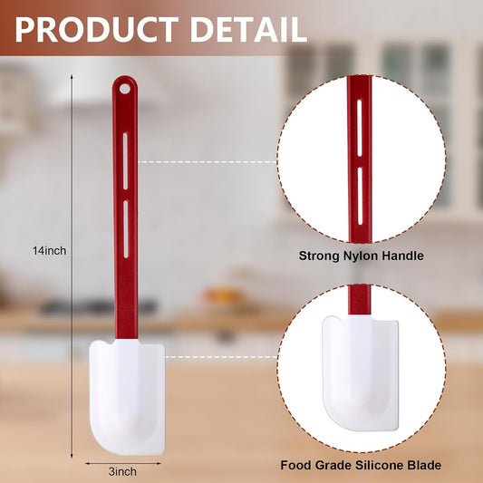 Norme 4 Pcs Commercial Rubber Spatula Heat Resistant, 14 Inch