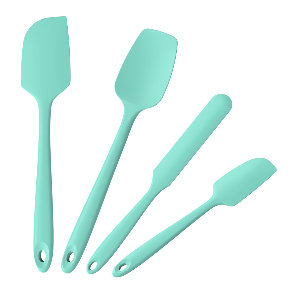 Doosu 600°F Heat Resistant Silicone Spatula Scrapers (Set of 4, Multi-3)