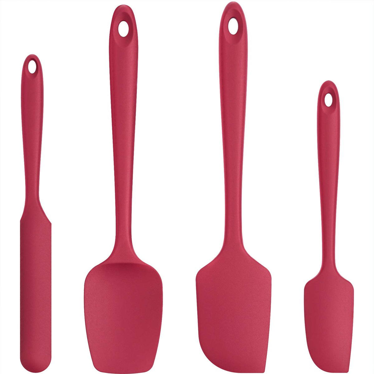 U-Taste Silicone Spatula Set 600°F High Heat Resistant, 4-Pcs, Multicolor