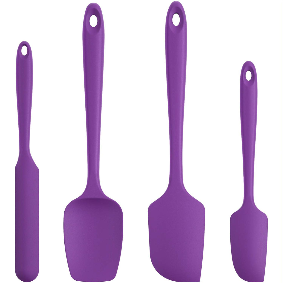 U-Taste Silicone Spatula Set 600°F High Heat Resistant, 4-Pcs, Multicolor