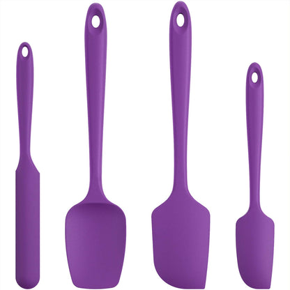 U-Taste Silicone Spatula Set 600°F High Heat Resistant, 4-Pcs, Multicolor